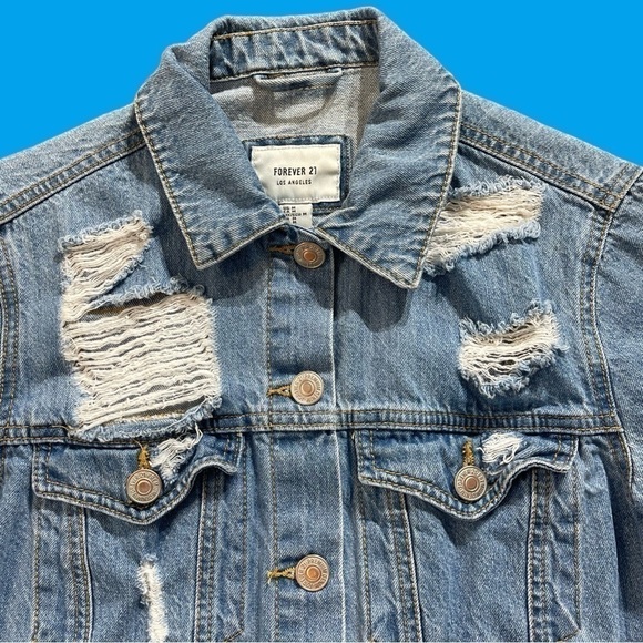 Forever 21 women’s denim jean trucker jacket - Picture 4 of 5